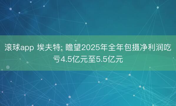 滚球app 埃夫特: 瞻望2025年全年包摄净利润吃亏4.5亿元至5.5亿元