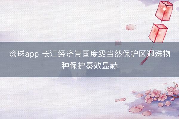 滚球app 长江经济带国度级当然保护区迥殊物种保护奏效显赫