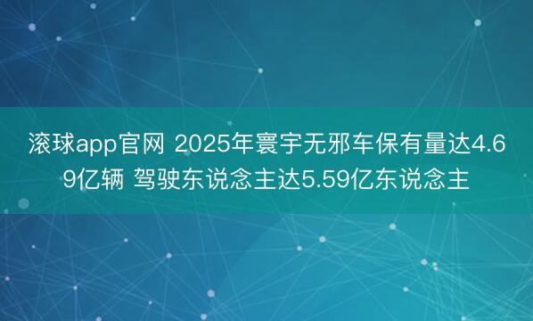 滚球app官网 2025年寰宇无邪车保有量达4.69亿辆 驾驶东说念主达5.59亿东说念主