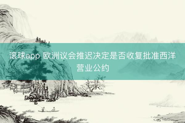 滚球app 欧洲议会推迟决定是否收复批准西洋营业公约