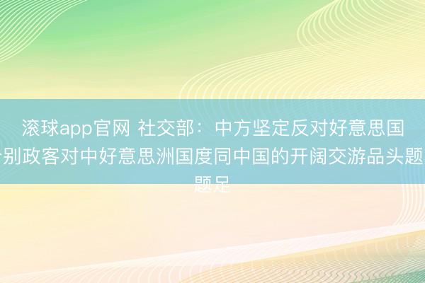 滚球app官网 社交部：中方坚定反对好意思国个别政客对中好意思洲国度同中国的开阔交游品头题足