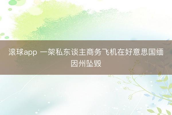滚球app 一架私东谈主商务飞机在好意思国缅因州坠毁