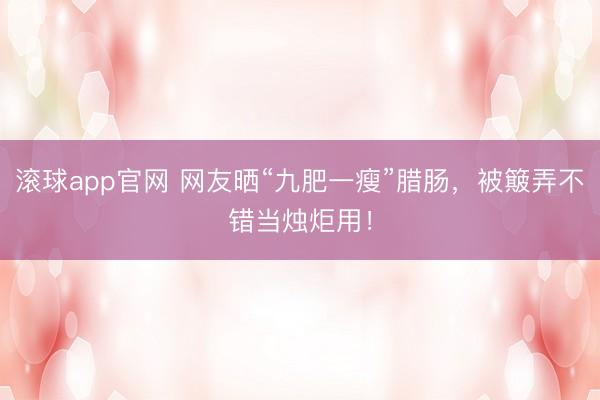 滚球app官网 网友晒“九肥一瘦”腊肠,被簸弄不错当烛炬用!