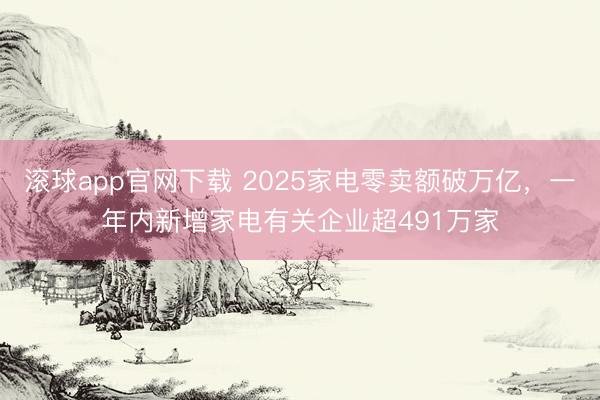 滚球app官网下载 2025家电零卖额破万亿,一年内新增家电有关企业超491万家