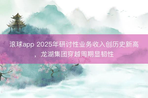 滚球app 2025年研讨性业务收入创历史新高,龙湖集团穿越周期显韧性
