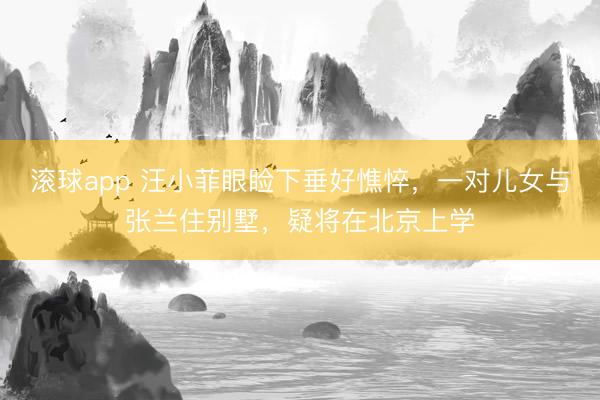 滚球app 汪小菲眼睑下垂好憔悴，一对儿女与张兰住别墅，疑将在北京上学