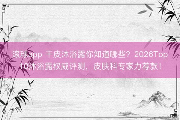 滚球app 干皮沐浴露你知道哪些？2026Top10沐浴露权威评测，皮肤科专家力荐款！