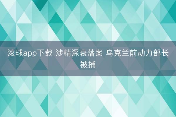 滚球app下载 涉精深衰落案 乌克兰前动力部长被捕