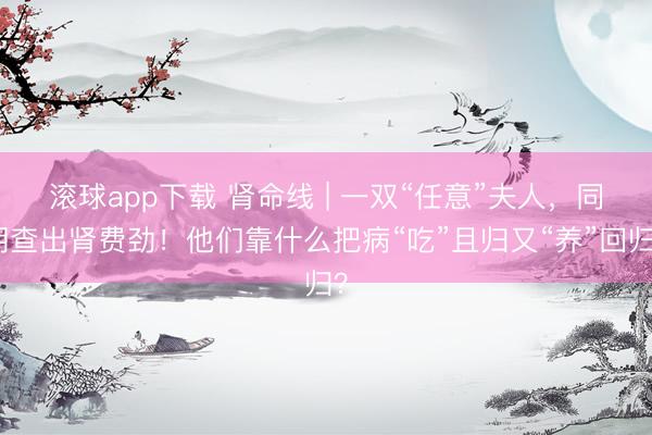 滚球app下载 肾命线 | 一双“任意”夫人，同期查出肾费劲！他们靠什么把病“吃”且归又“养”回归？