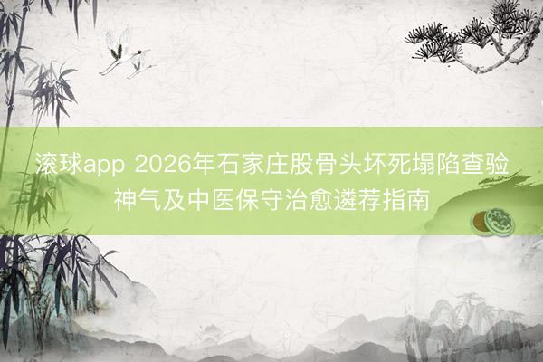 滚球app 2026年石家庄股骨头坏死塌陷查验神气及中医保守治愈遴荐指南