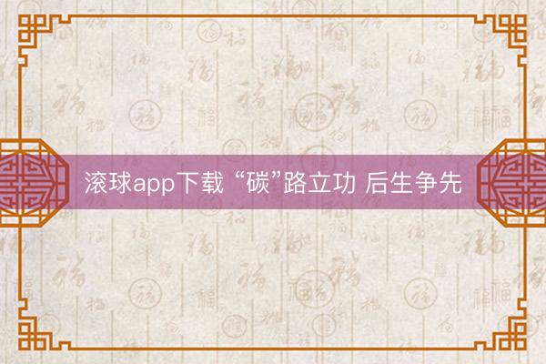 滚球app下载 “碳”路立功 后生争先