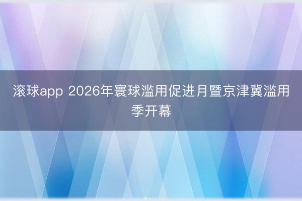 滚球app 2026年寰球滥用促进月暨京津冀滥用季开幕