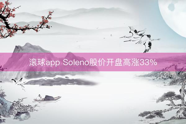 滚球app Soleno股价开盘高涨33%