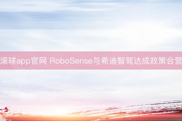 滚球app官网 RoboSense与希迪智驾达成政策合营