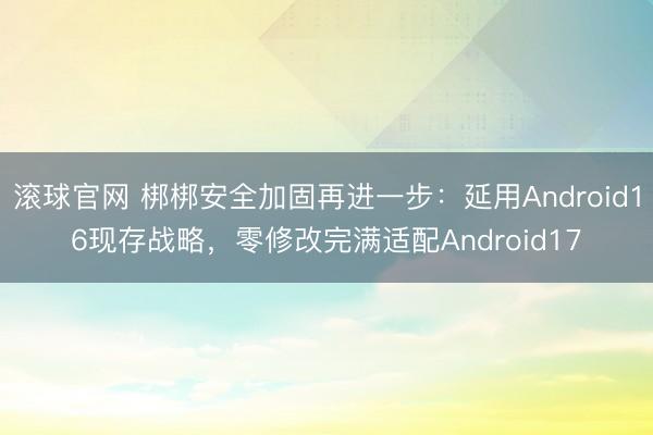 滚球官网 梆梆安全加固再进一步:延用Android16现存战略,零修改完满适配Android17