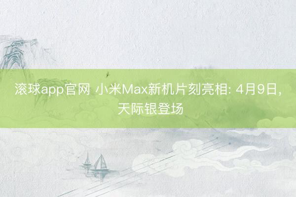 滚球app官网 小米Max新机片刻亮相: 4月9日， 天际银登场