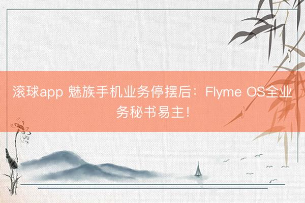 滚球app 魅族手机业务停摆后：Flyme OS全业务秘书易主！
