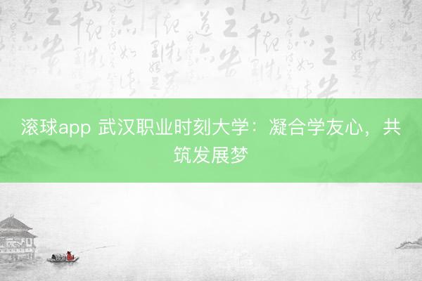 滚球app 武汉职业时刻大学:凝合学友心,共筑发展梦