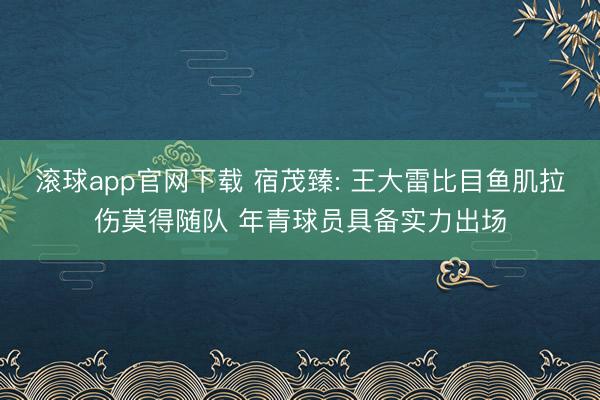 滚球app官网下载 宿茂臻: 王大雷比目鱼肌拉伤莫得随队 年青球员具备实力出场