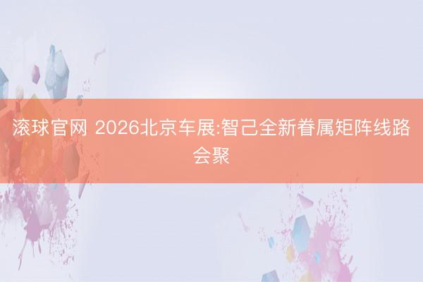 滚球官网 2026北京车展:智己全新眷属矩阵线路会聚