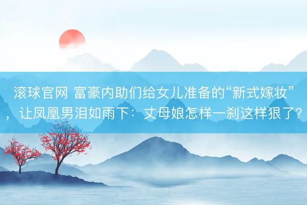 滚球官网 富豪内助们给女儿准备的“新式嫁妆”，让凤凰男泪如雨下：丈母娘怎样一刹这样狠了？