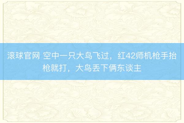 滚球官网 空中一只大鸟飞过，红42师机枪手抬枪就打，大鸟丢下俩东谈主