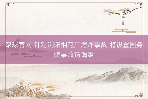 滚球官网 针对浏阳烟花厂爆炸事故 将设置国务院事故访谒组
