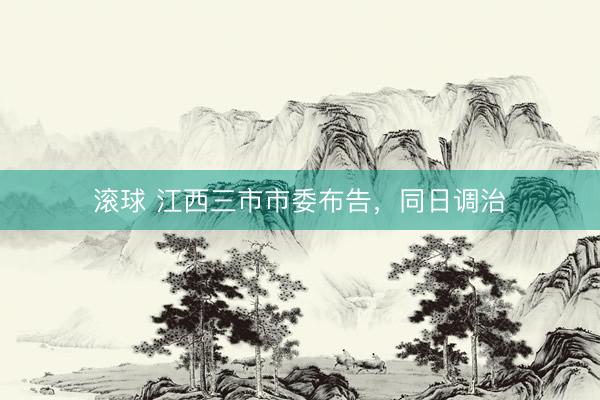 滚球 江西三市市委布告，同日调治