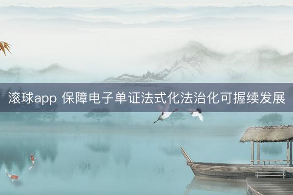 滚球app 保障电子单证法式化法治化可握续发展